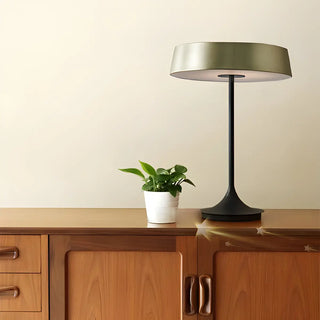 ZOWALA - Minimalist Drum Shaped Metal LED Bedroom Table Lamp Image - 7