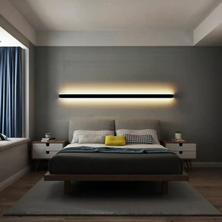 Minimalist LED Black Linear Metal Wall Light Sconce Zawala Image - 1