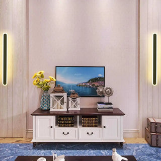 Minimalist LED Black Linear Metal Wall Light Sconce Zawala Image - 20