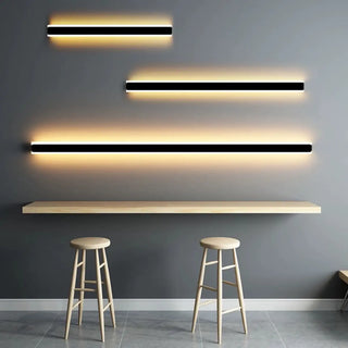 Minimalist LED Black Linear Metal Wall Light Sconce Zawala Image - 3
