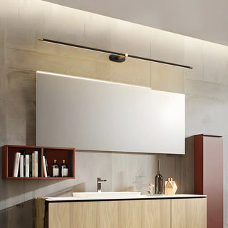 Bathroom Minimalist Gold Linear Metal Vanity Light Zawala Image - 1