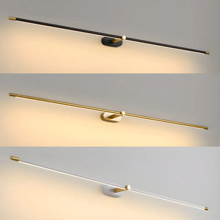 Bathroom Minimalist Gold Linear Metal Vanity Light Zawala Image - 19