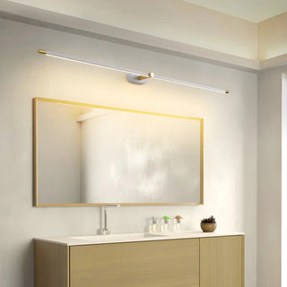 Bathroom Minimalist Gold Linear Metal Vanity Light Zawala Image - 2
