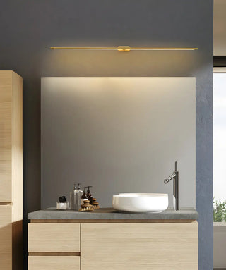Bathroom Minimalist Gold Linear Metal Vanity Light Zawala Image - 4