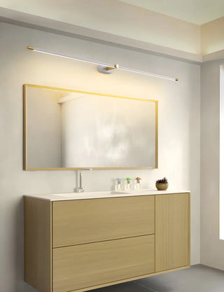 Bathroom Minimalist Gold Linear Metal Vanity Light Zawala Image - 6
