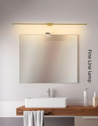 Bathroom Minimalist Gold Linear Metal Vanity Light Zawala Image - 7
