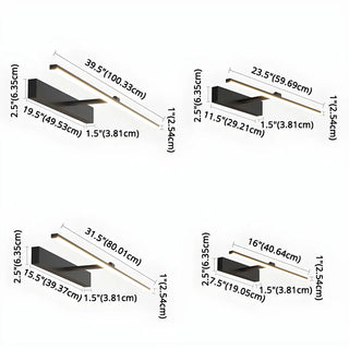 Bathroom Minimalist LED Strip Metal Wall Vanity Light Zawala Image - 11