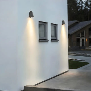 ZOWALA - Minimalist Chic Metal Outdoor Chrome Wall Light Black Image - 2