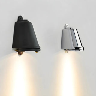 ZOWALA - Minimalist Chic Metal Outdoor Chrome Wall Light Black Image - 3