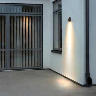 ZOWALA - Minimalist Chic Metal Outdoor Chrome Wall Light Black Image - 4