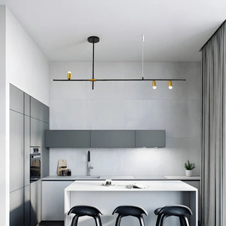 ZOWALA - Minimalist Metal Black Rectilinear Island Chandelier Image - 1