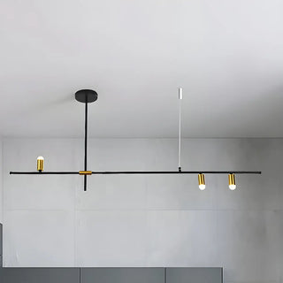 ZOWALA - Minimalist Metal Black Rectilinear Island Chandelier Image - 10
