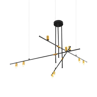 ZOWALA - Minimalist Metal Black Rectilinear Island Chandelier Image - 13