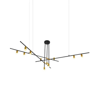 ZOWALA - Minimalist Metal Black Rectilinear Island Chandelier Image - 17