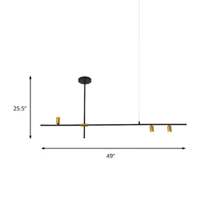 ZOWALA - Minimalist Metal Black Rectilinear Island Chandelier Image - 19