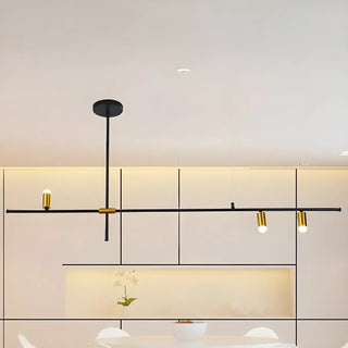ZOWALA - Minimalist Metal Black Rectilinear Island Chandelier Image - 2