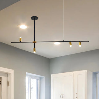 ZOWALA - Minimalist Metal Black Rectilinear Island Chandelier Image - 6
