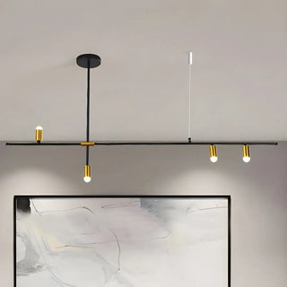 ZOWALA - Minimalist Metal Black Rectilinear Island Chandelier Image - 8