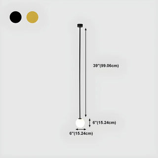 ZOWALA - Minimalist White Glass Ball Bedroom LED Pendant Light Image - 16