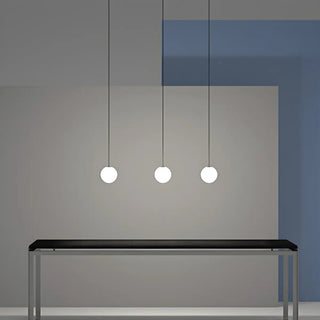 ZOWALA - Minimalist White Glass Ball Bedroom LED Pendant Light Image - 3