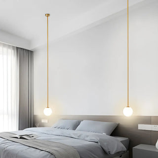 ZOWALA - Minimalist White Glass Ball Bedroom LED Pendant Light Image - 5
