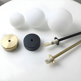 ZOWALA - Minimalist White Glass Ball Bedroom LED Pendant Light Image - 11