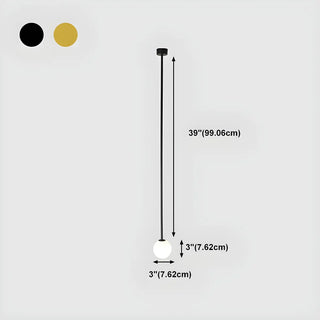 ZOWALA - Minimalist White Glass Ball Bedroom LED Pendant Light #size