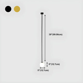 ZOWALA - Minimalist White Glass Ball Bedroom LED Pendant Light Image - 15