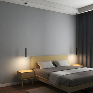 ZOWALA - Minimalist Sleek Black Linear Bedroom Pendant Light Image - 1