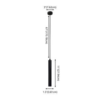 ZOWALA - Minimalist Sleek Black Linear Bedroom Pendant Light #size