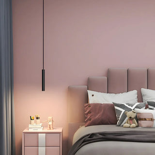 ZOWALA - Minimalist Sleek Black Linear Bedroom Pendant Light Image - 2