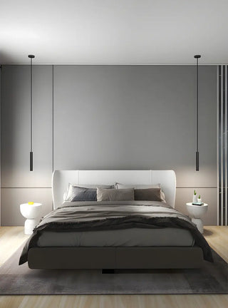 ZOWALA - Minimalist Sleek Black Linear Bedroom Pendant Light Image - 3