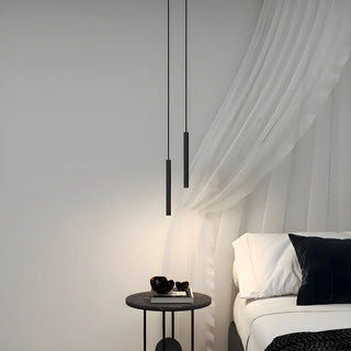ZOWALA - Minimalist Sleek Black Linear Bedroom Pendant Light Image - 4