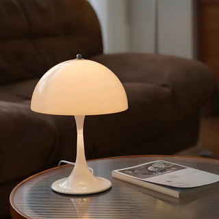 Modern White Minimalist Dome Metal Bedroom Table Lamp Zawala Image - 1