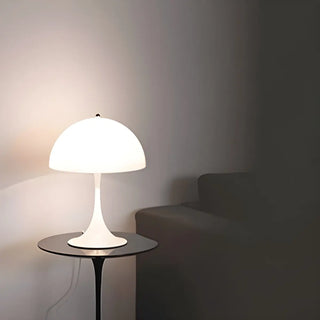 Modern White Minimalist Dome Metal Bedroom Table Lamp Zawala Image - 2