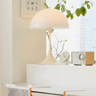 Modern White Minimalist Dome Metal Bedroom Table Lamp Zawala Image - 3