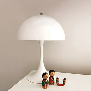 Modern White Minimalist Dome Metal Bedroom Table Lamp Zawala Image - 5