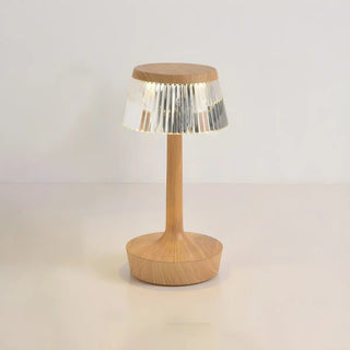 Stylish Unique Reflective Shade Wooden Base Table Lamp Zawala Image - 12