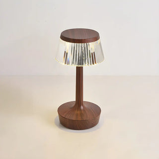 Stylish Unique Reflective Shade Wooden Base Table Lamp Zawala Image - 13