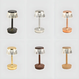 Stylish Unique Reflective Shade Wooden Base Table Lamp Zawala Image - 15
