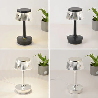 Stylish Unique Reflective Shade Wooden Base Table Lamp Zawala Image - 16