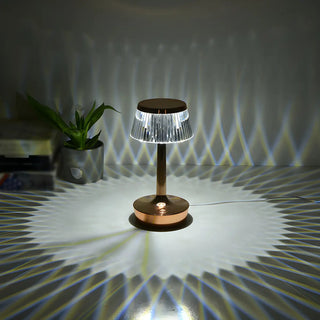 Stylish Unique Reflective Shade Wooden Base Table Lamp Zawala Image - 5