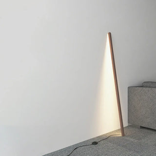 Minimalist Vertical Linear LED Wooden Floor Lamp Zawala Image - 4
