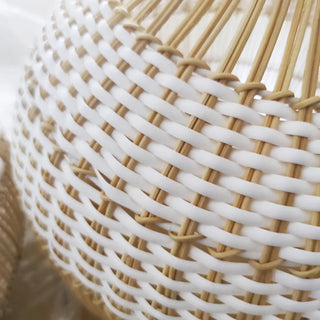 ZOWALA - Bohemian Natural Woven Wide Dome Pendant Light Image - 12