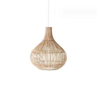 ZOWALA - Bohemian Natural Woven Wide Dome Pendant Light Image - 6