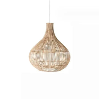 ZOWALA - Bohemian Natural Woven Wide Dome Pendant Light Image - 7
