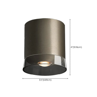 ZOWALA - Minimalist Nickel Cylinder Flush Mount Hallway Light #size
