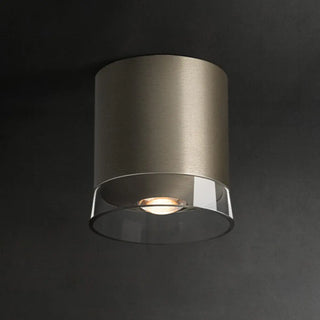 ZOWALA - Minimalist Nickel Cylinder Flush Mount Hallway Light Image - 7