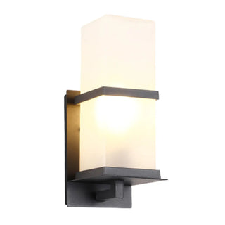 Minimalist Square Black Metal Outdoor LED Wall Light Zawala Image - 6