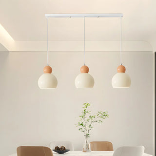 ZOWALA - Modern Minimalist Metal Beige Dome Bedroom Pendant Light Image - 1